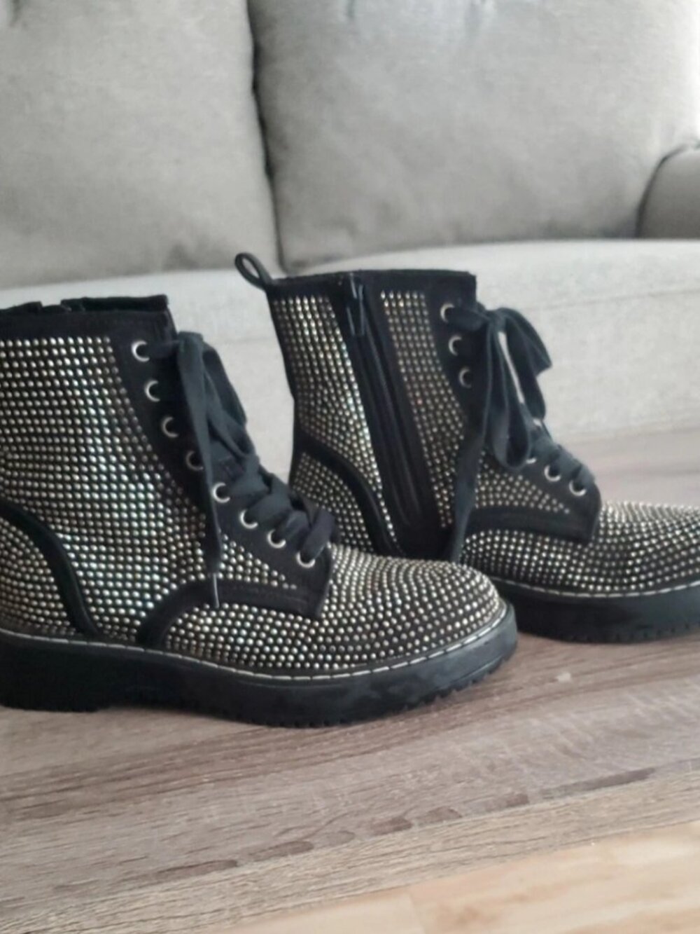 Womens Madden Girl Studded Combat Boots